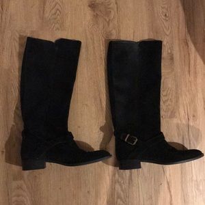 Black suede pull on boots J. Crew size 8.5